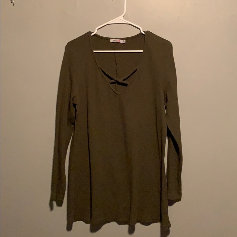 criss cross waffle shirt